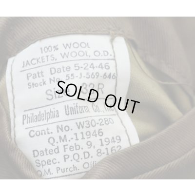 画像4: 第二次世界大戦 米軍M1944フィールドジャケット(アイクジャケット)機甲科二等軍曹徽章付きサイズ32R