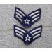 画像1:  米軍 米空軍フルカラー技術軍曹 階級章カットエッジタイプ2枚セット (1)