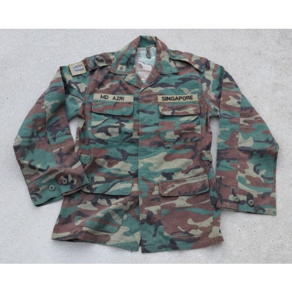 画像1: シンガポール軍リーフ迷彩ジャケットX-SMALL士官候補生フルパッチ品