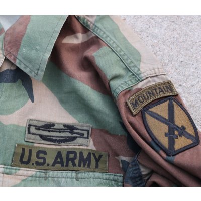 画像6: 米軍ノンリップ生地ウッドランドBDUジャケット後期型MEDIUM-SHORT?第10山岳師団フルパッチ品