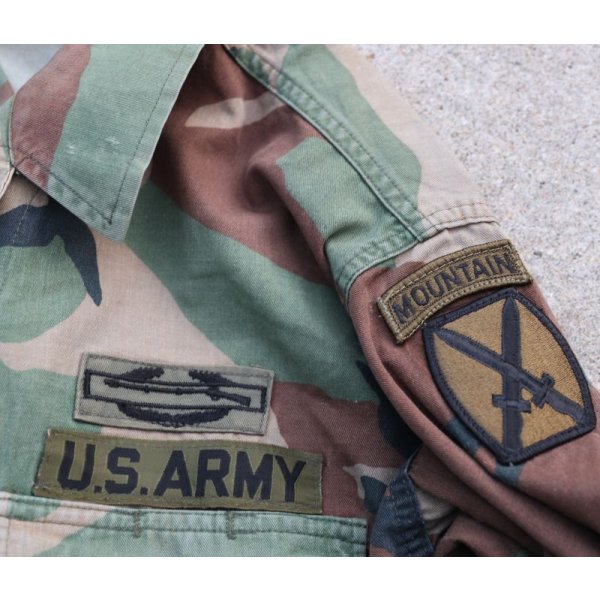 画像6: 米軍ノンリップ生地ウッドランドBDUジャケット後期型MEDIUM-SHORT?第10山岳師団フルパッチ品