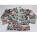 米軍ノンリップ生地ウッドランドBDUジャケット後期型MEDIUM-SHORT?第10山岳師団フルパッチ品
