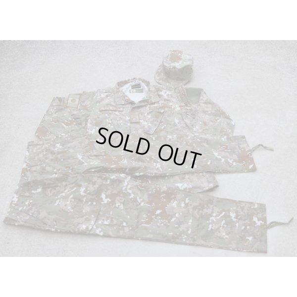 画像1: ペルー軍 戦闘服上下帽子セットUNIPAT迷彩SMALL新品