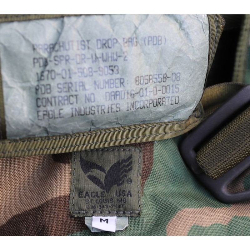 画像7: 米軍イーグル パラシュートドロップバッグ ウッドランド迷彩/グレーMEDIUM新品