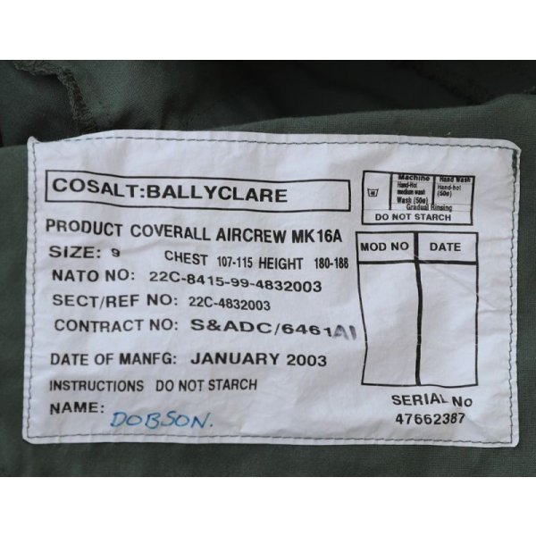 画像5: 英軍mk16Aフライトスーツ サイズ9