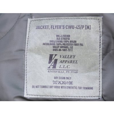 画像5: バレーアパレルCWU-45/PフライトジャケットOD X-SMALL新品