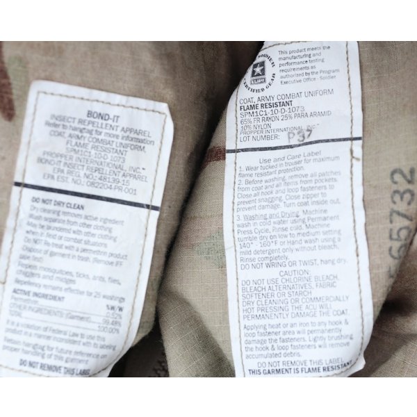 画像5: 米軍 米陸軍FR-ACUジャケットOEFCP迷彩(MULTICAM)LARGE-REGULAR新品