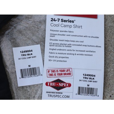 画像4:  TRU-SPEC 24-7クールキャンプシャツ 黒 新品
