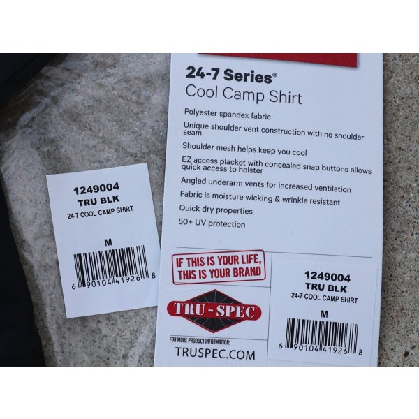 画像4:  TRU-SPEC 24-7クールキャンプシャツ 黒 新品