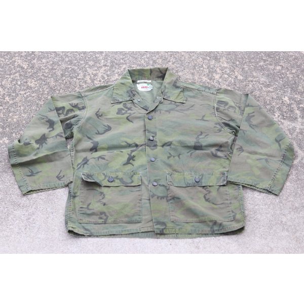 画像1: カモ ハンティングジャケット  米軍・南ベトナム軍インビジブルリーフ迷彩生地使用シビリアンリーフ迷彩MEDIUM