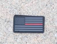 LBT-1781米消防士向けシンレッドライン星条旗ラバーフラッグパッチ新品