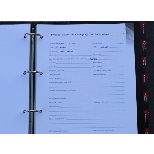 画像7: 英軍陸軍個人発展記録ファイル