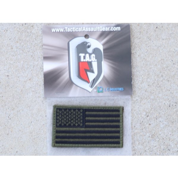 画像1: TAG星条旗フラッグパッチOD新品