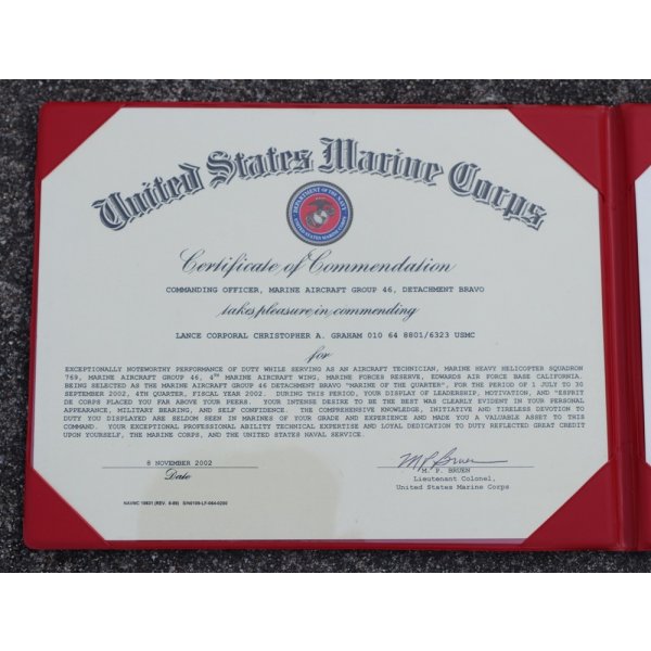 画像6: 米軍 米海兵隊アルバム入り四半期最優秀海兵賞状