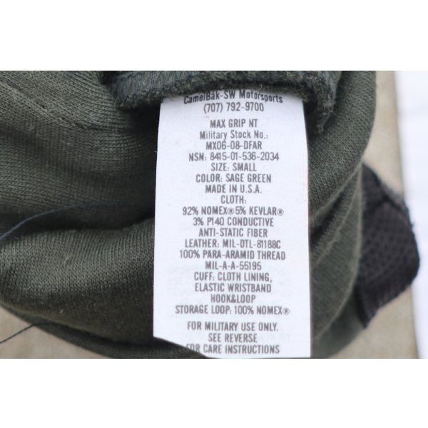 画像4:  米軍放出キャメルバックMAX GRIPコンバットグローブ ロングタイプ セージグリーンSMALL新品