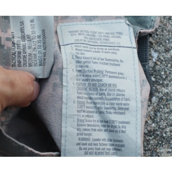 画像3: 米軍放出TFDUフライトパンツ  デジタルタイガー迷彩(ABU迷彩)MEDIUM-REGULAR