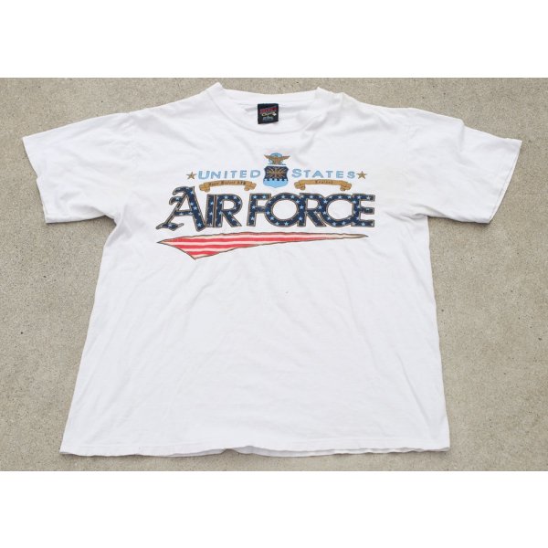 画像1: 1980〜1990年代 米軍放出ソフィー在英米空軍Tシャツ白LARGE
