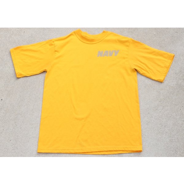 画像1: 米軍 米海軍トレーニングTシャツ黄SMALL