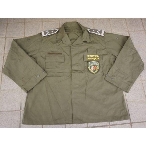 画像2: マケドニア国境警察OD戦闘服上下セットX-LARGE新品 徽章付き (2)