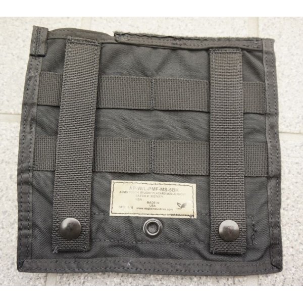 画像2: イーグル フラッシュライトポーチ付きアドミンポーチ黒(500Dナイロン製)新品 (2)