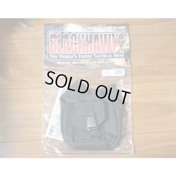 画像1: ブラックホーク ベルトループ式ストロボライトポーチ付きキャンティーンポーチ黒 新品 (1)