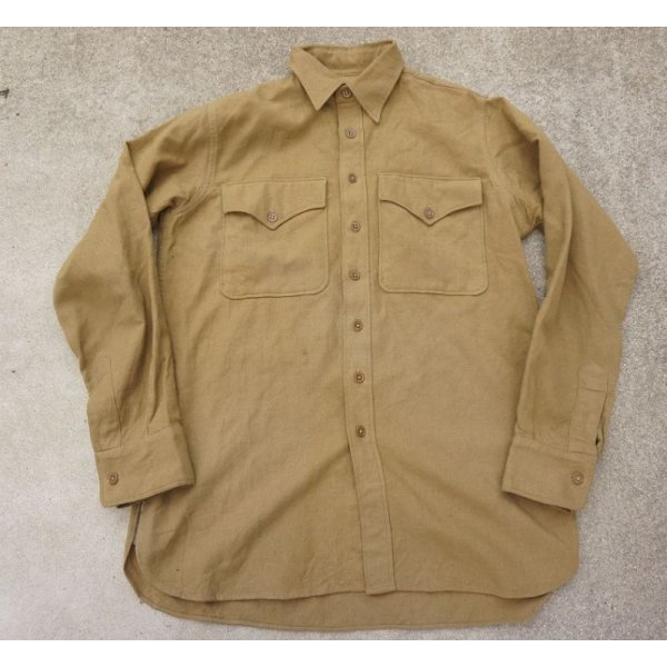 第二次世界大戦 米軍 米海兵隊ウールシャツ サイズ3 ミリタリーサープラス キャンプ ビッキー