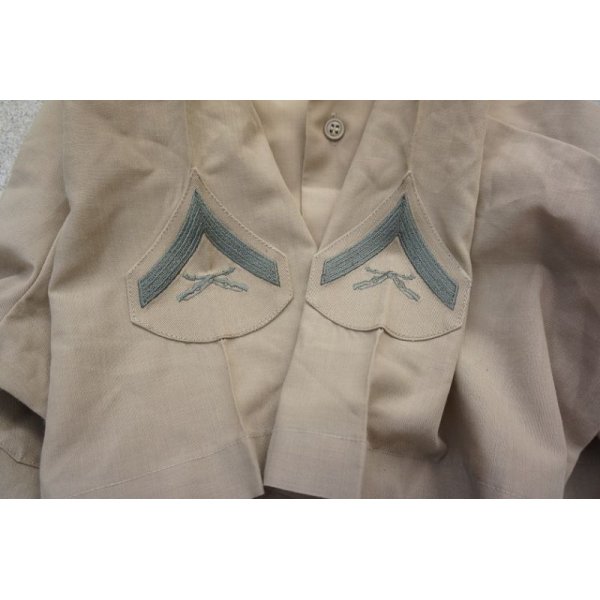 画像3: 米軍 米海兵隊 夏季制服チノシャツ サイズ17一等兵階級章付き (3)