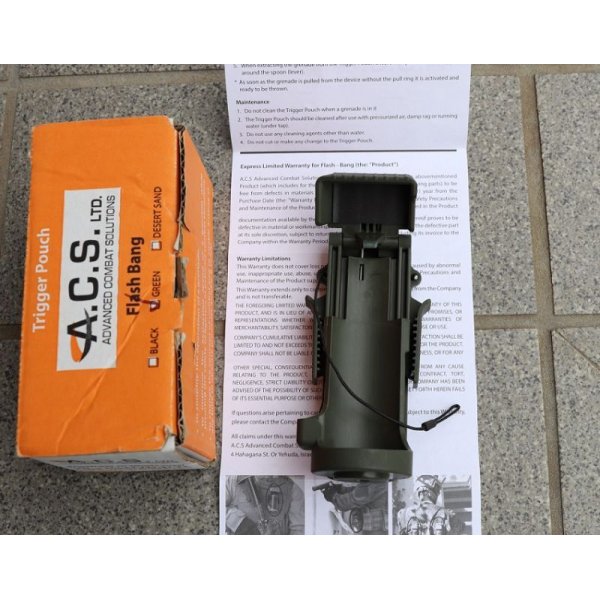 画像3: 米軍放出ACSフラッシュバンポーチ グリーン新品 (3)