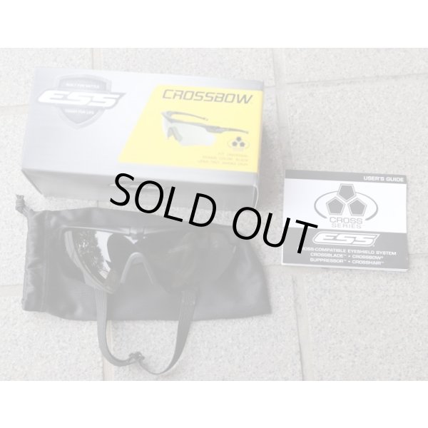 画像2: 米軍放出ESSクロスボウ サプレッサーワン シューティンググラス スモークレンズ付き新品 (2)