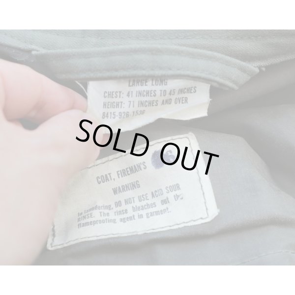 画像7: 米軍ベトナム戦争 消防隊 防火ジャケットLARGE-LONG (7)