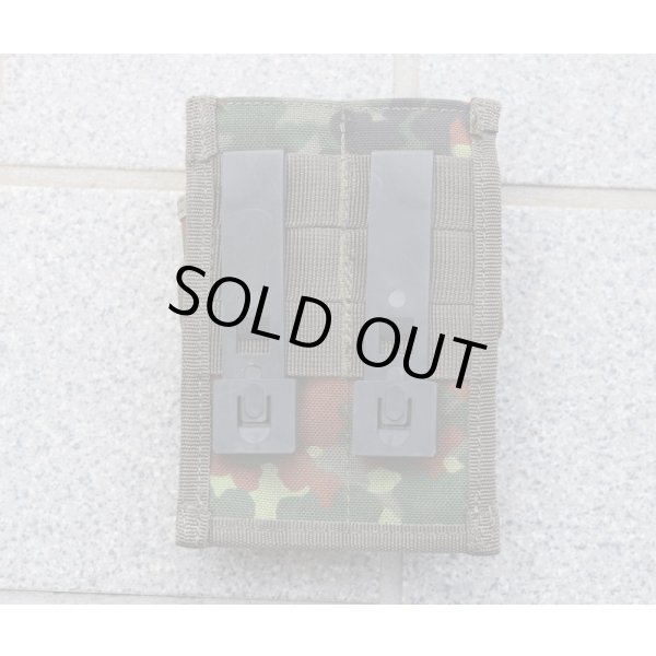 画像2: メーカー不明ダブルピストルマガジンポーチ ドイツ連邦軍(ドイツ軍)フレクター迷彩 新品 (2)