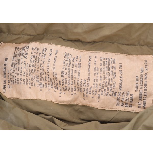 画像5: 米軍M1949マウンテンスリーピングバッグREGULAR (5)