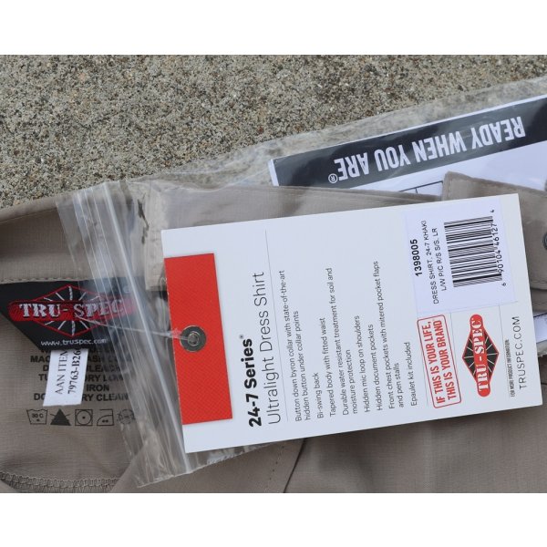 画像7: TRU-SPEC 24-7ウルトラライトドレスシャツ カーキLARGE-REGULAR新品 (7)