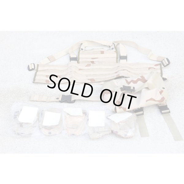 画像1: 米軍放出FEDERAL COVERS & TEXTILES製RACKベスト ポーチ6個付きセット3Cデザート迷彩OD縁タイプ 新品 (1)