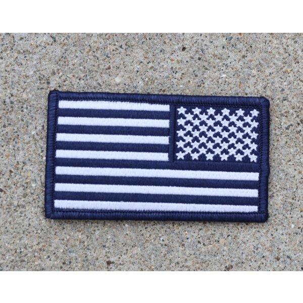 画像1: LBT-1781リバースタイプ星条旗フラッグパッチ青 新品 (1)