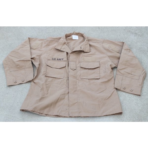 画像1: 米軍 米海軍2POCジャケット カーキX-LARGE-REGULAR (1)