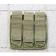 画像1: 米軍放出SOE胸部用トリプルピストルマガジンポーチOD (1)