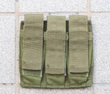 画像: 米軍放出SOE胸部用トリプルピストルマガジンポーチOD