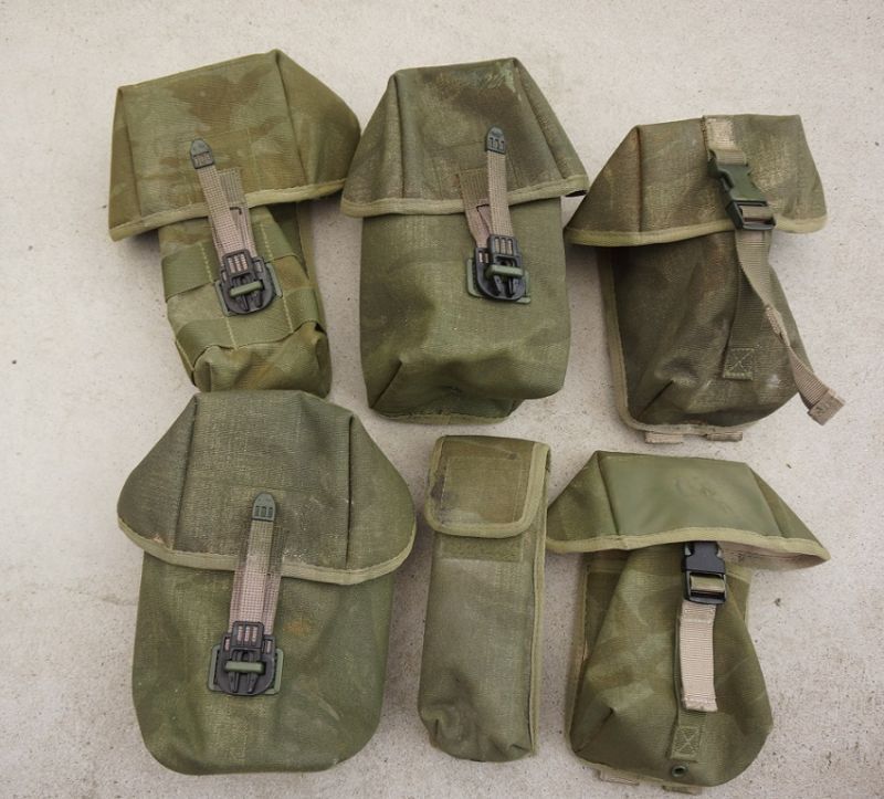 英軍DDPM迷彩ポーチ6個セットOD色塗装品 - ミリタリーサープラス キャンプ・ビッキー